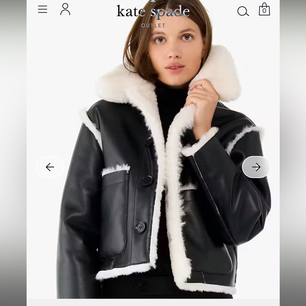kate spade Reversible Shearling Coat, beautiful cream color, size medium